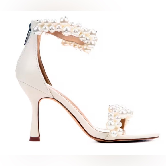 Lauren Lorraine Shoes - LAUREN LORRAINE FIESTA PEARL EMBELLISHED ANKLE WRAP DRESS HEELS US. 7 & 8 NWT